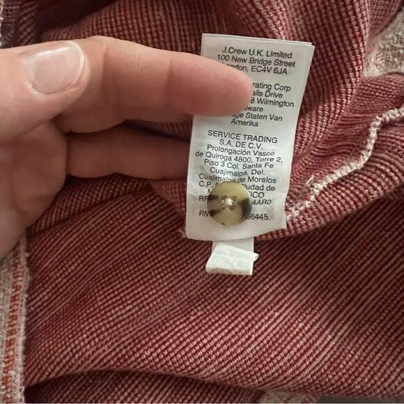 Madewell Texture & Thread Blush Striped Button Front Boxy Top - Picture 9 of 10